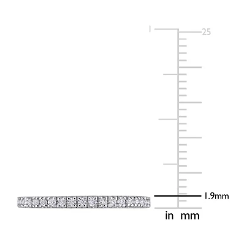 Womens 2MM 1/5 CT.  Lab Created White Moissanite 10K Gold Band