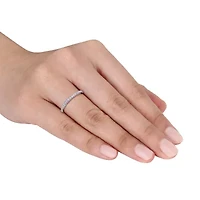 Womens 2MM 1/5 CT.  Lab Created White Moissanite 10K Gold Band