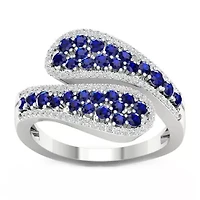 Womens 1/5 CT. Genuine Blue Sapphire 10K Gold Cocktail Ring