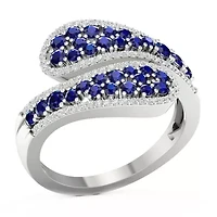 Womens 1/5 CT. Genuine Blue Sapphire 10K Gold Cocktail Ring