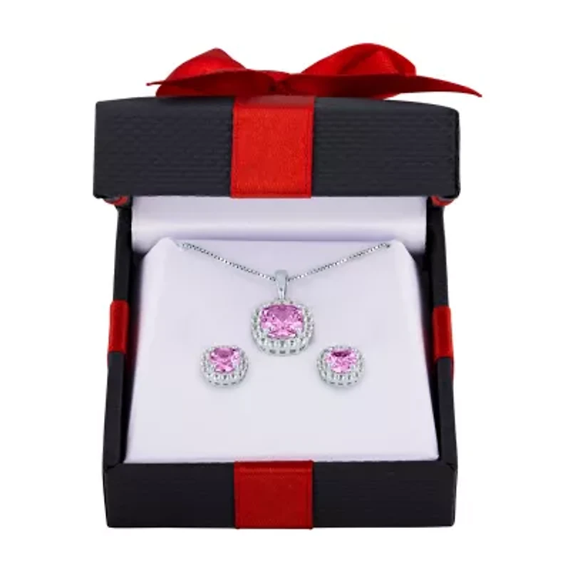 Womens Lab Created Pink Sapphire Sterling Silver Jewelry Set