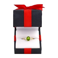 Gemstone 10K Gold 3-Stone Oval Cocktail Ring