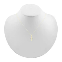 Womens 10K Gold Cross 18 Inch Pendant Necklace