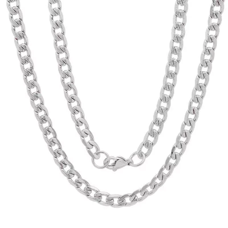 Mens Stainless Steel Hypoallergenic 24 Inch Curb Chain Necklace