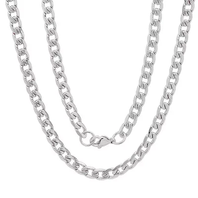 Mens Stainless Steel Hypoallergenic 24 Inch Curb Chain Necklace