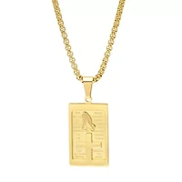 Steeltime Mens 18K Gold Over Stainless Steel 24 Inch Pendant Necklace