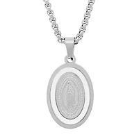 Steeltime Mens Stainless Steel Inch Pendant Necklace