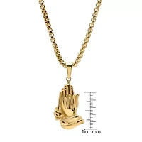 Steeltime Mens 18K Gold Over Stainless Steel Inch Pendant Necklace