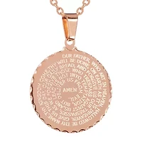 Steeltime Mens 18K Rose Gold Over Stainless Steel 24 Inch Pendant Necklace