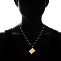 Steeltime Mens 18K Gold Over Stainless Steel 18 Inch Pendant Necklace