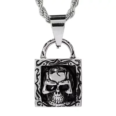 Steeltime Mens Stainless Steel Hypoallergenic 24 Inch Pendant Necklace