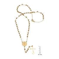 Steeltime Saint Benedict Medal Mens 20 Inch Rosary Necklace
