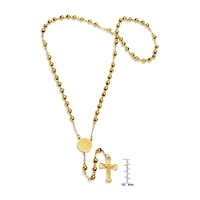 Steeltime Lord'S Prayer Medallion Mens Inch Rosary Necklace