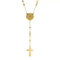 Steeltime Lord'S Prayer Medallion Mens 20 Inch Rosary Necklace