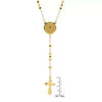 Steeltime Lord'S Prayer Medallion Mens 20 Inch Rosary Necklace