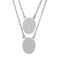 Steeltime Nuestras Senora De Guadalupe / Our Lady Of Guadalupe Mens Stainless Steel 28 Inch Pendant Necklace