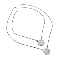 Steeltime Mens Stainless Steel 28 Inch Pendant Necklace