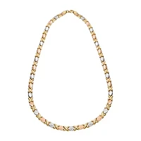 Womens 14K Tri-Color Gold Over Silver 18 Inch Tennis Necklace