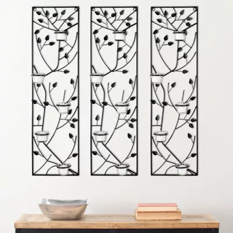 Safavieh Margot Tea Light Leaves Floral Metal Wall Art