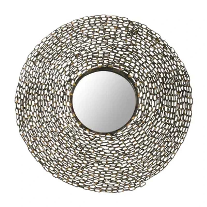 Safavieh Jeweled Chain Natural Wall Mount Round Wall Mirror