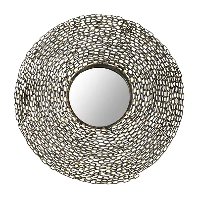 Safavieh Jeweled Chain Natural Wall Mount Round Wall Mirror