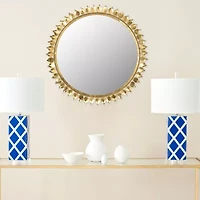 Safavieh Leaf Crown Gold Wall Mount Sunburst Wall Mirror