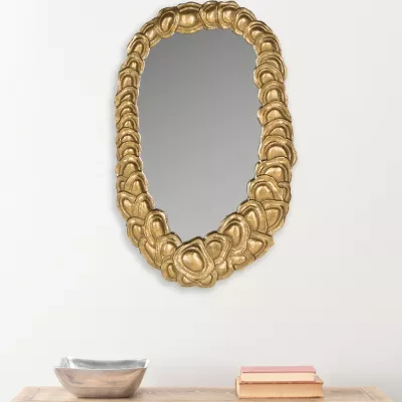 Safavieh Garland Antique Gold Wall Mount Oval Wall Mirror