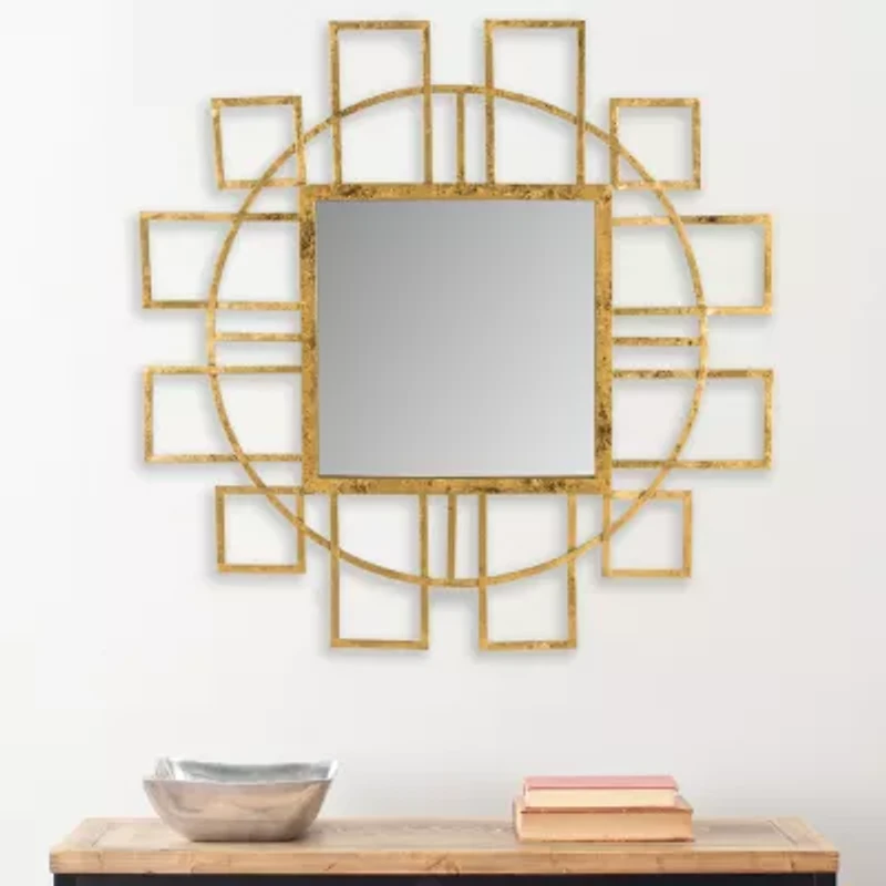 Safavieh Matrix Gold Geometric Wall Mount Sunburst Wall Mirror