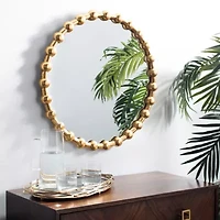 Safavieh Eden Gold Foil Wall Mount Round Wall Mirror
