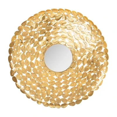 Safavieh Bliss Gold Foil Wall Mount Round Wall Mirror