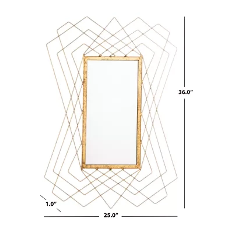 Safavieh Hazelton Gold Foil Wall Mount Rectangular Wall Mirror