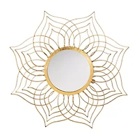 Safavieh Charlton Gold Foil Wall Mount Sunburst Wall Mirror