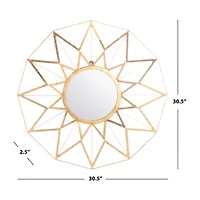 Safavieh Kilburn Gold Foil Wall Mount Round Wall Mirror