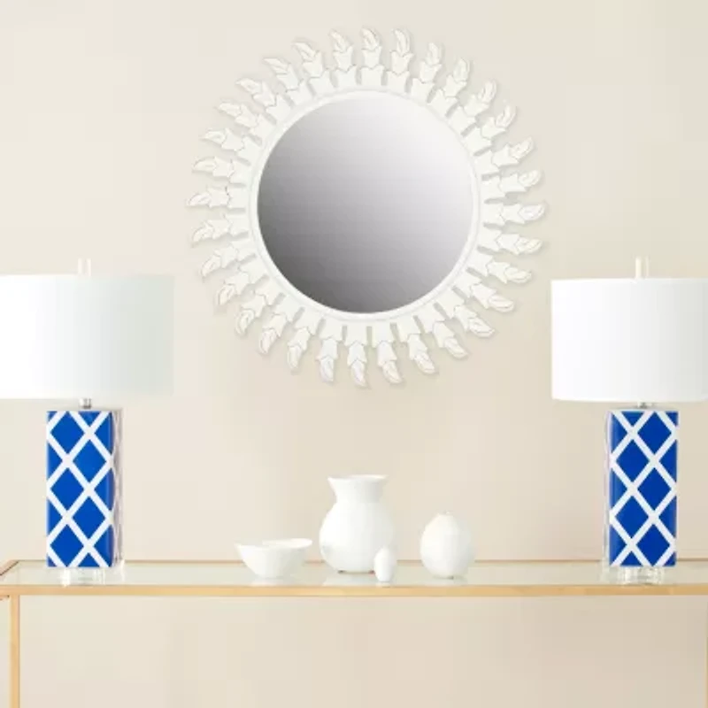 Safavieh Inca White Sun Wall Mount Sunburst Wall Mirror