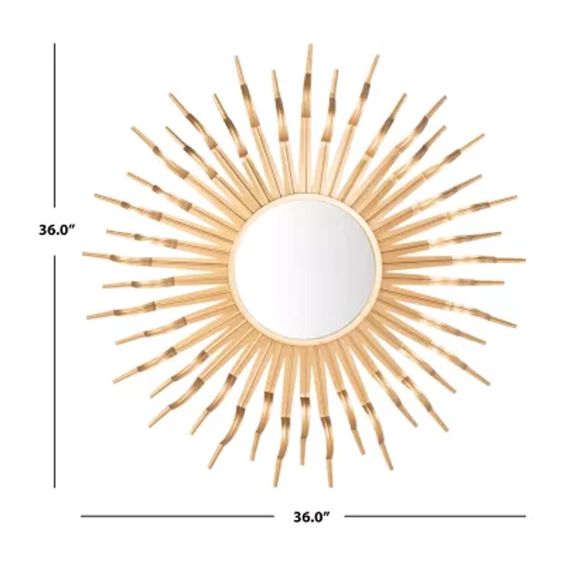 Safavieh Naya Gold Wall Mount Sunburst Wall Mirror