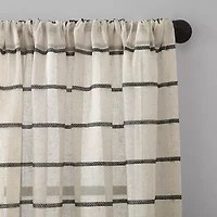 Clean Window Twill Stripe Anti-Dust Rod Pocket Sheer Single Curtain Panel