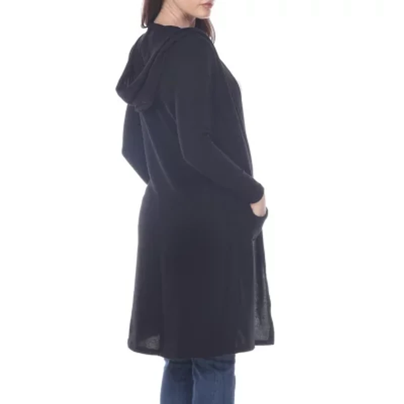 White Mark Womens Hooded Long Sleeve Open Front Cardigan