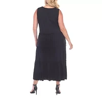 White Mark Womens Sleeveless Midi Plus Maxi Dress