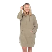 White Mark Womens-Plus Long Sleeve Sweatshirt Dress