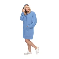 White Mark Womens-Plus Long Sleeve Sweatshirt Dress