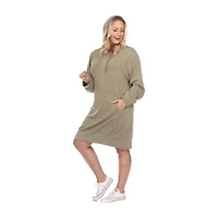 White Mark Womens-Plus Long Sleeve Sweatshirt Dress