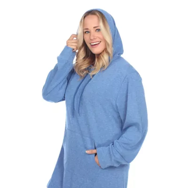 White Mark Womens-Plus Long Sleeve Sweatshirt Dress