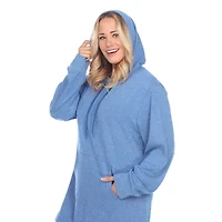 White Mark Womens-Plus Long Sleeve Sweatshirt Dress