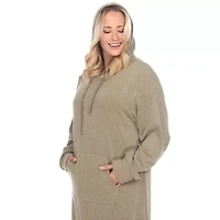 White Mark Womens-Plus Long Sleeve Sweatshirt Dress