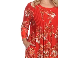 White Mark Plus Womens Scoop Neck 3/4 Sleeve Tunic Top