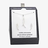 Sparkle Allure Womens Cubic Zirconia Pure Silver Over Brass 2-pc. Jewelry Set