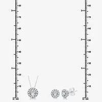 (H-I / I1) Womens 1 1/2 CT. T.W. Lab Grown White Diamond 10K White Gold Round 2-pc. Jewelry Set