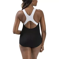 Dolfin Aquashape Color Block Conservative Lap Suit Womens One Piece Swimsuit