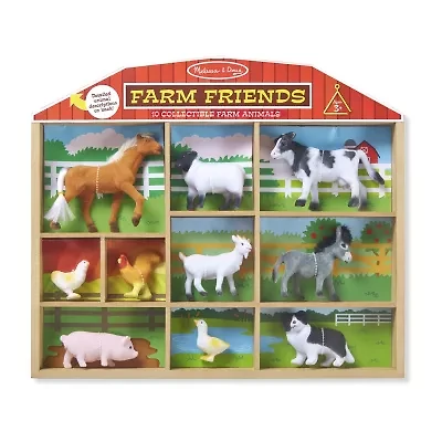 Melissa & Doug Farm Friends - 10 Collectible Farm Animals Interactive Toy