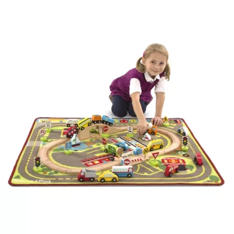 Melissa & Doug Deluxe Multi Vehicle Activity Rug Play Set